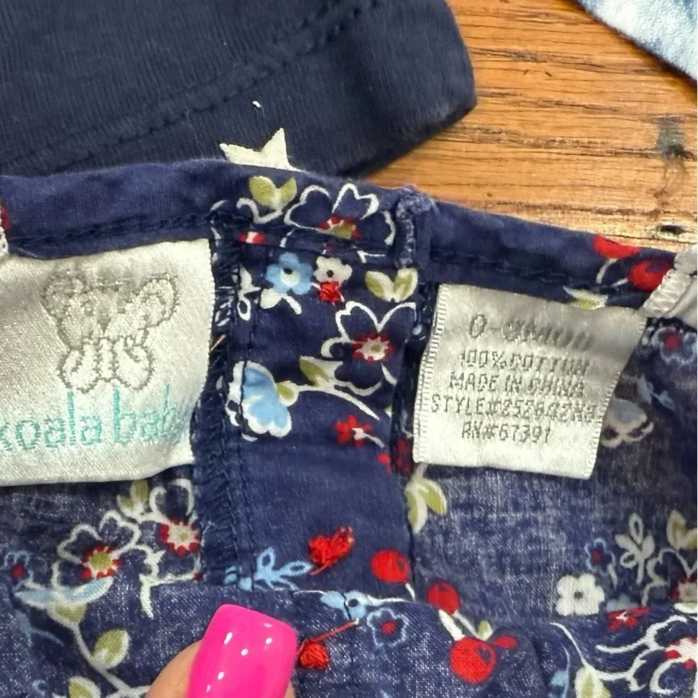 Stars Red White Blue Baby July 4th Romper Dress Shirt Set size 0-3 months bundle